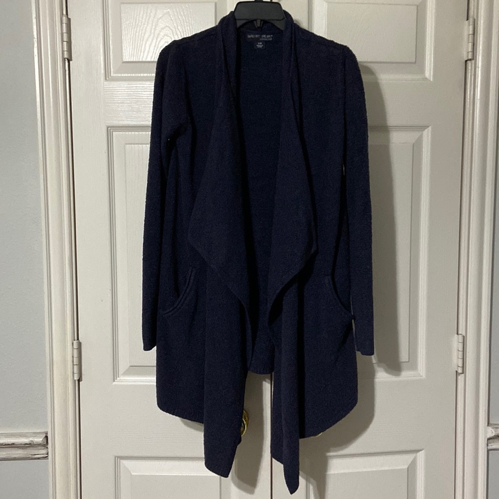 Barefoot Dreams Cozy Chic Lite Cardigan Wrap Blue Size S/M